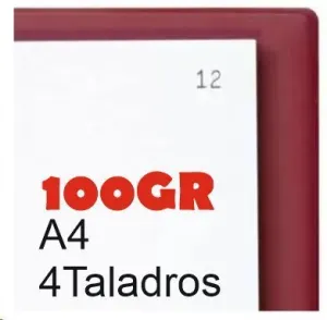 RECAMBIO 100 HOJAS NUMERADAS 1-100 PARA ACTAS MOVILES 4 AGUJEROS A4 100GR