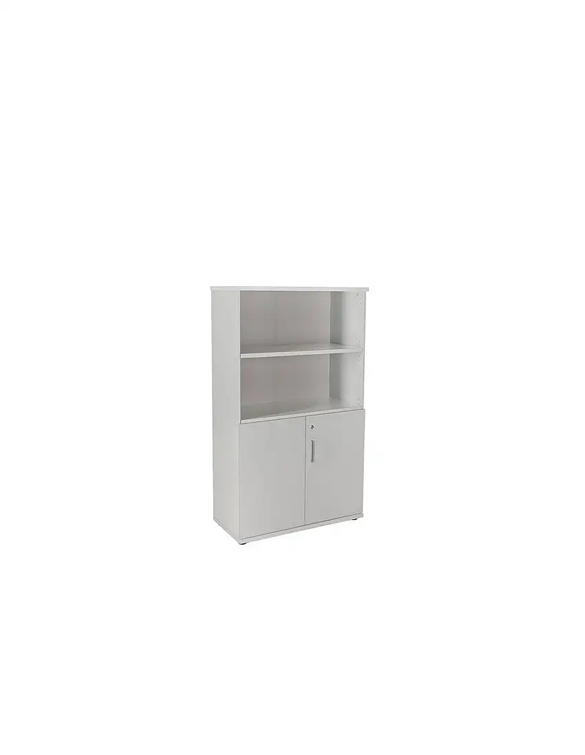 Armario Rocada Con Tres Estantes Y Dos Puertas Inferiores Serie Store 156X90X45 Cm Acabado Gris/Gris