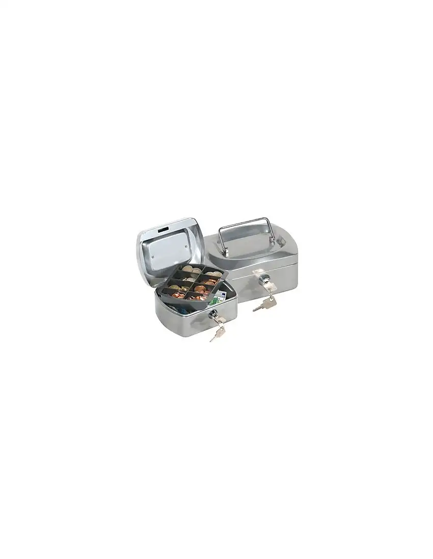 Caja Caudales Q-Connect 6" 152X115X80 Mm Plata Con Portamonedas