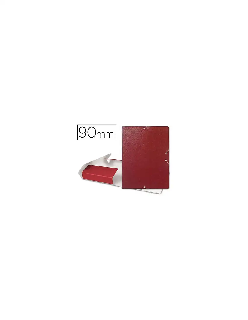 Carpeta Proyectos Liderpapel Folio Lomo 90Mm Carton Gofrado Roja
