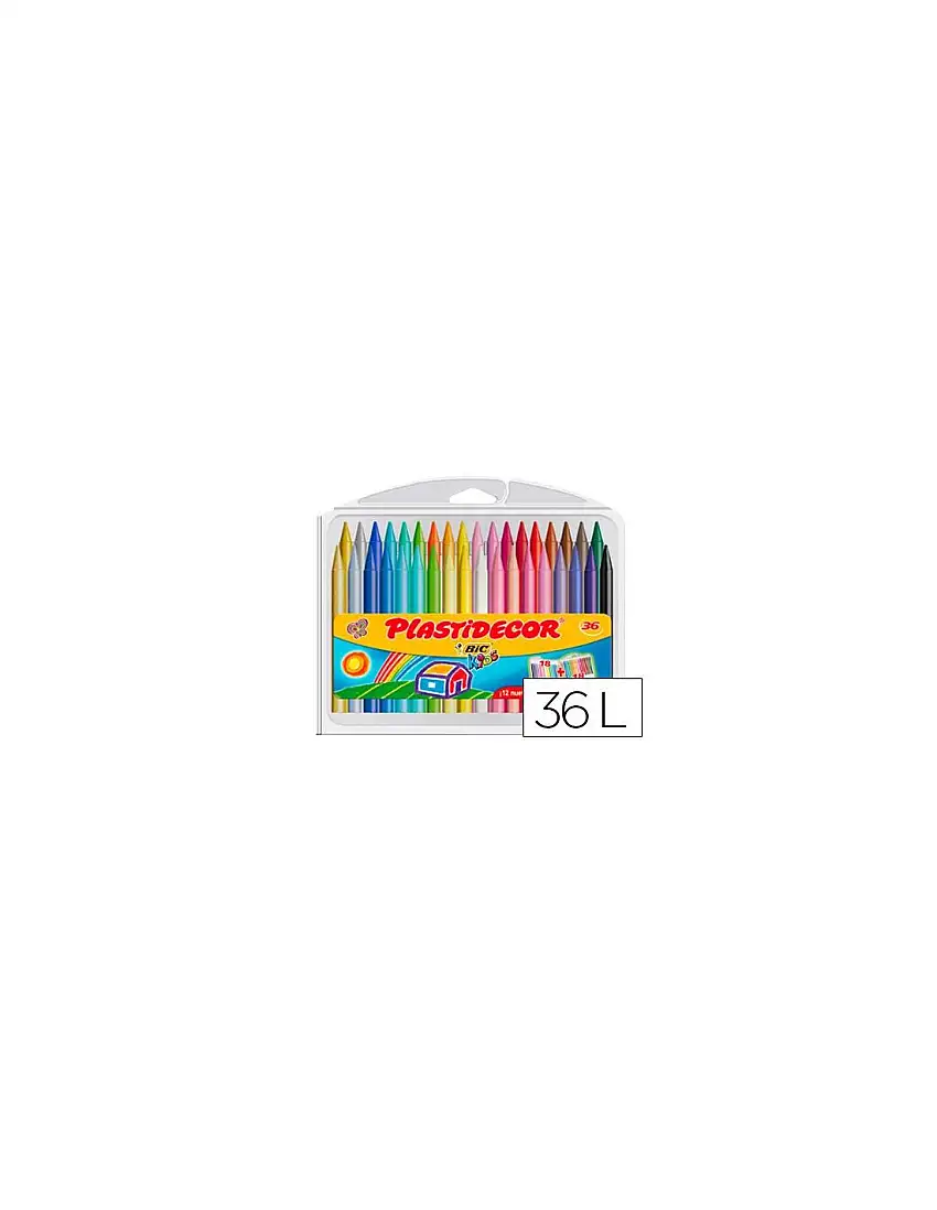 Lapices Cera Plastidecor Caja De 36 Colores Surtidos