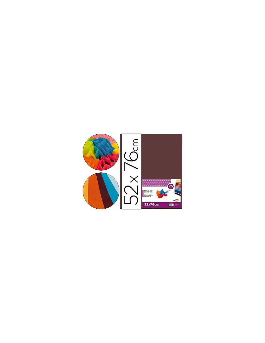 Papel Seda Liderpapel Marron 52X76 Cm 18 Gr Paquete De 25 Hojas