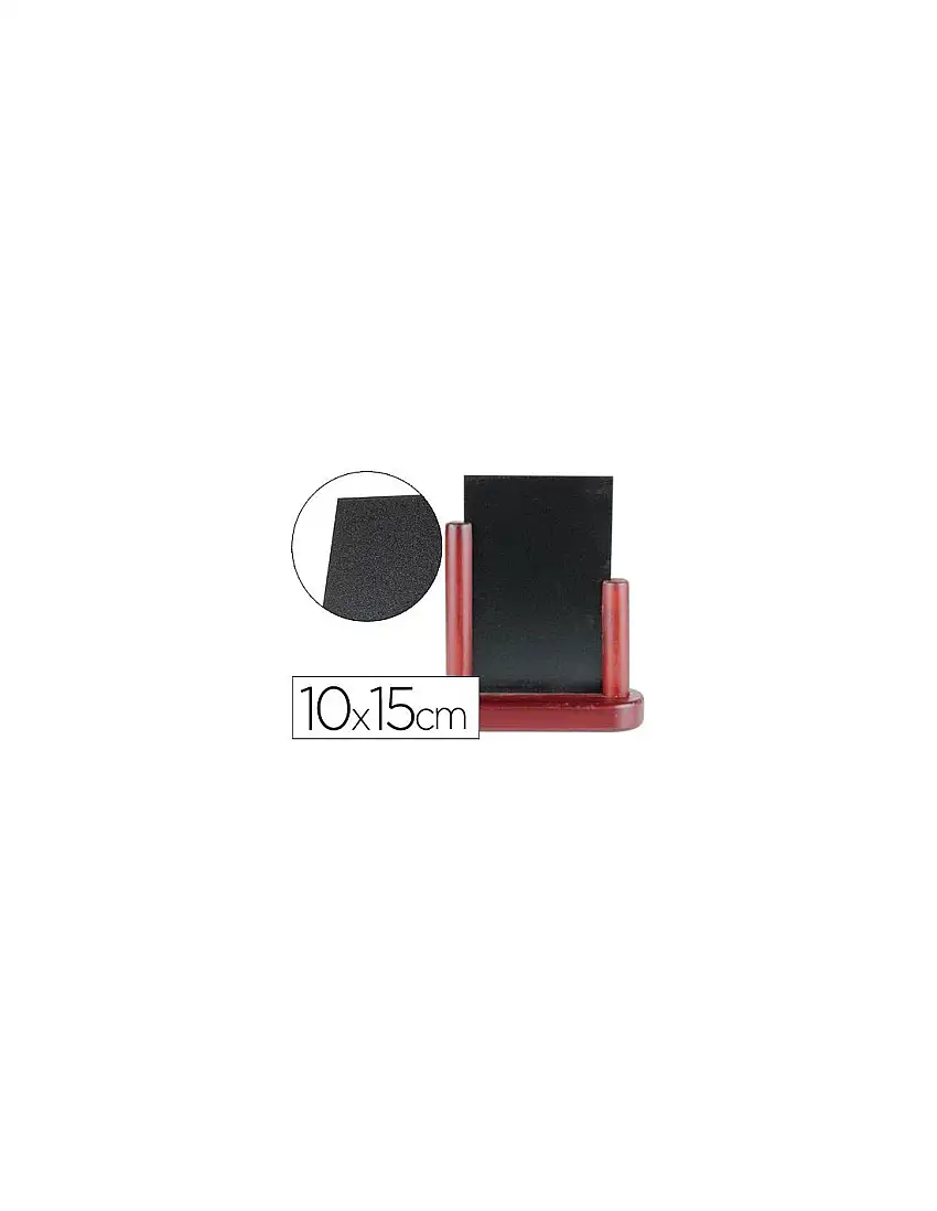 Pizarra Negra Liderpapel Doble Cara De Madera Con Superficie Para Rotuladores Tipo Tiza 10X15Cm