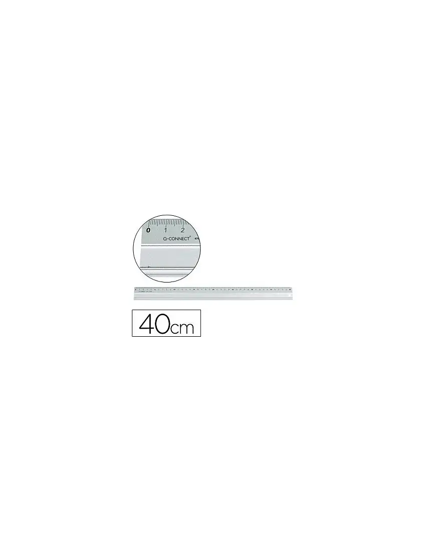 Regla Q-Connect Metalica Aluminio 40 Cm
