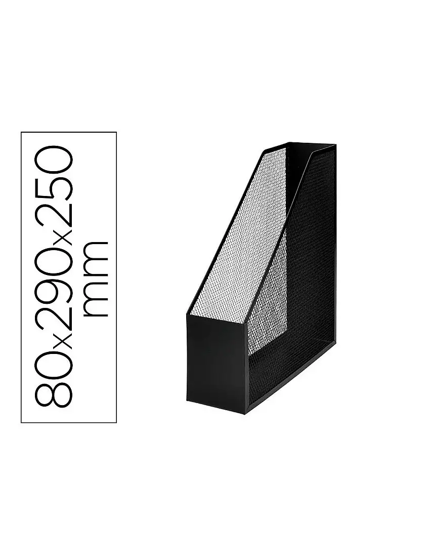 Revistero Metalico Q-Connect Rejilla Negro 79X289X250 Mm