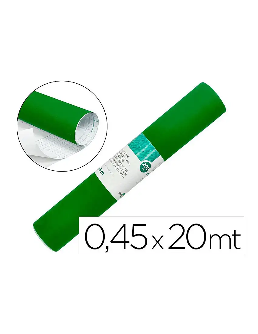 Rollo Adhesivo Liderpapel Unicolor Verde Brillo Rollo De 0,45 X 20 Mt