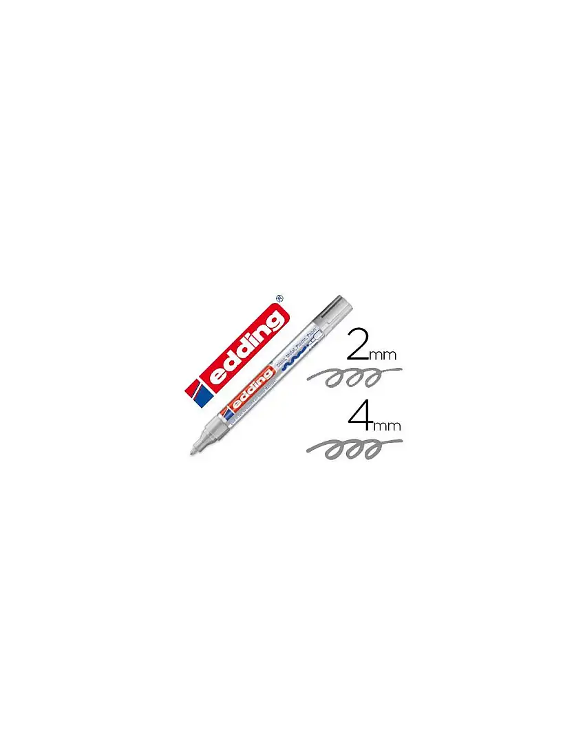 Rotulador Edding Punta Fibra 750 Plata Punta Redonda 2-4 Mm