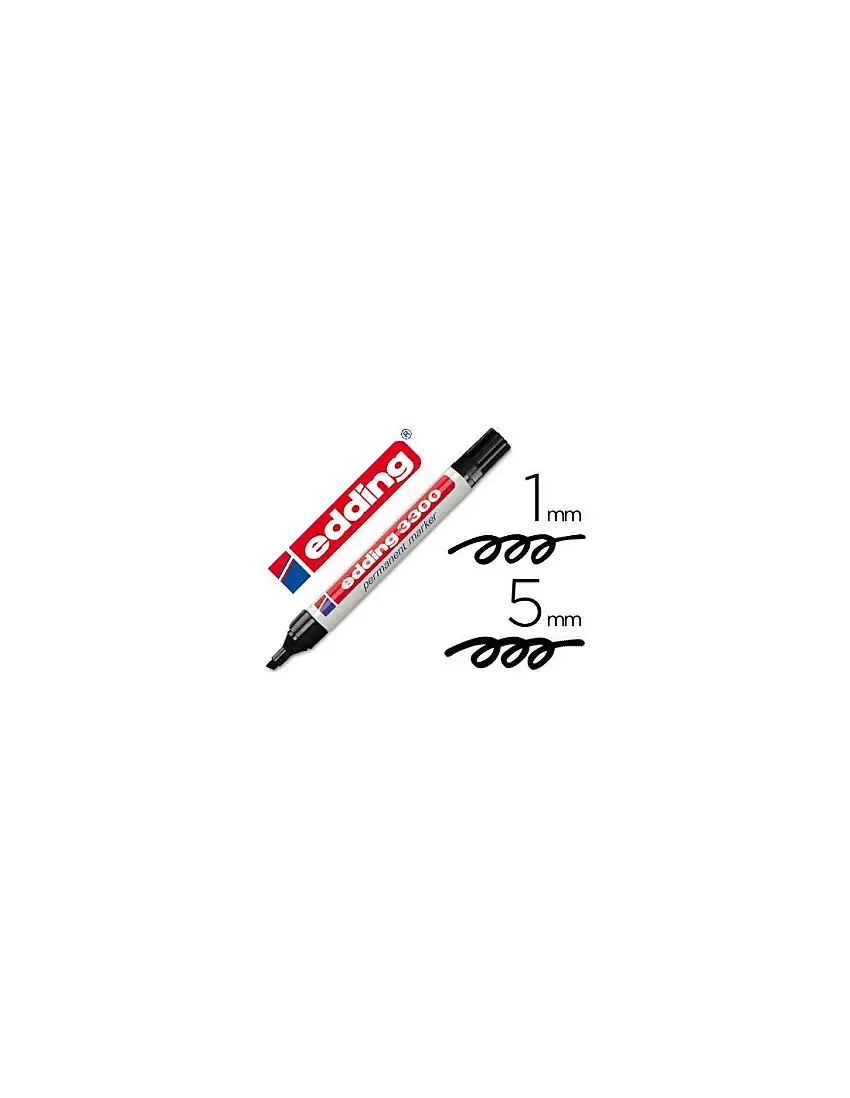 Rotulador Negro Edding Marcador 3300 N.1 Punta Biselada Recargable