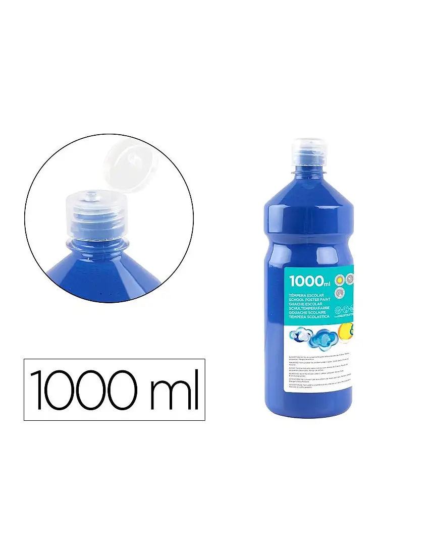 Tempera Liquida Liderpapel Escolar 1000 Ml Azul Marino
