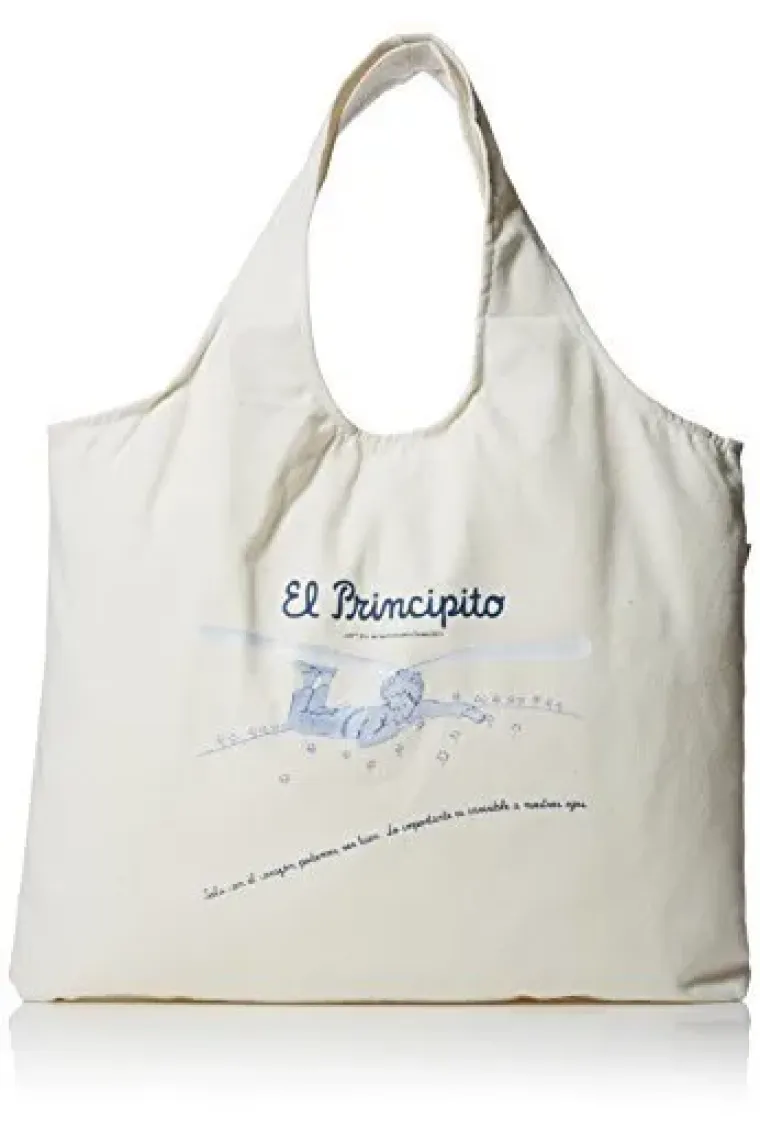 Bolsa beige el principito solo con el corazon podemos ver